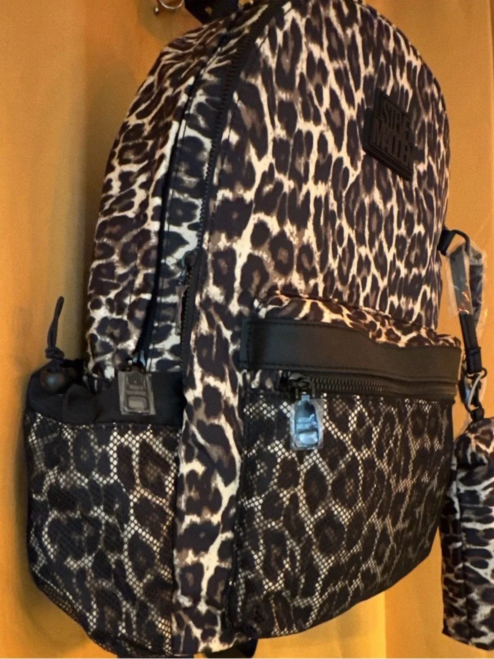 Steve Madden Brown Tan and Black Leopard Print Backpack